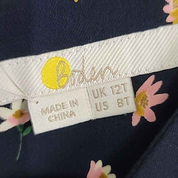 Boden Navy Blue Floral 3/4 Sleeve Wide Leg Jumpsuit Size 8Tall - Picture 6 of 10